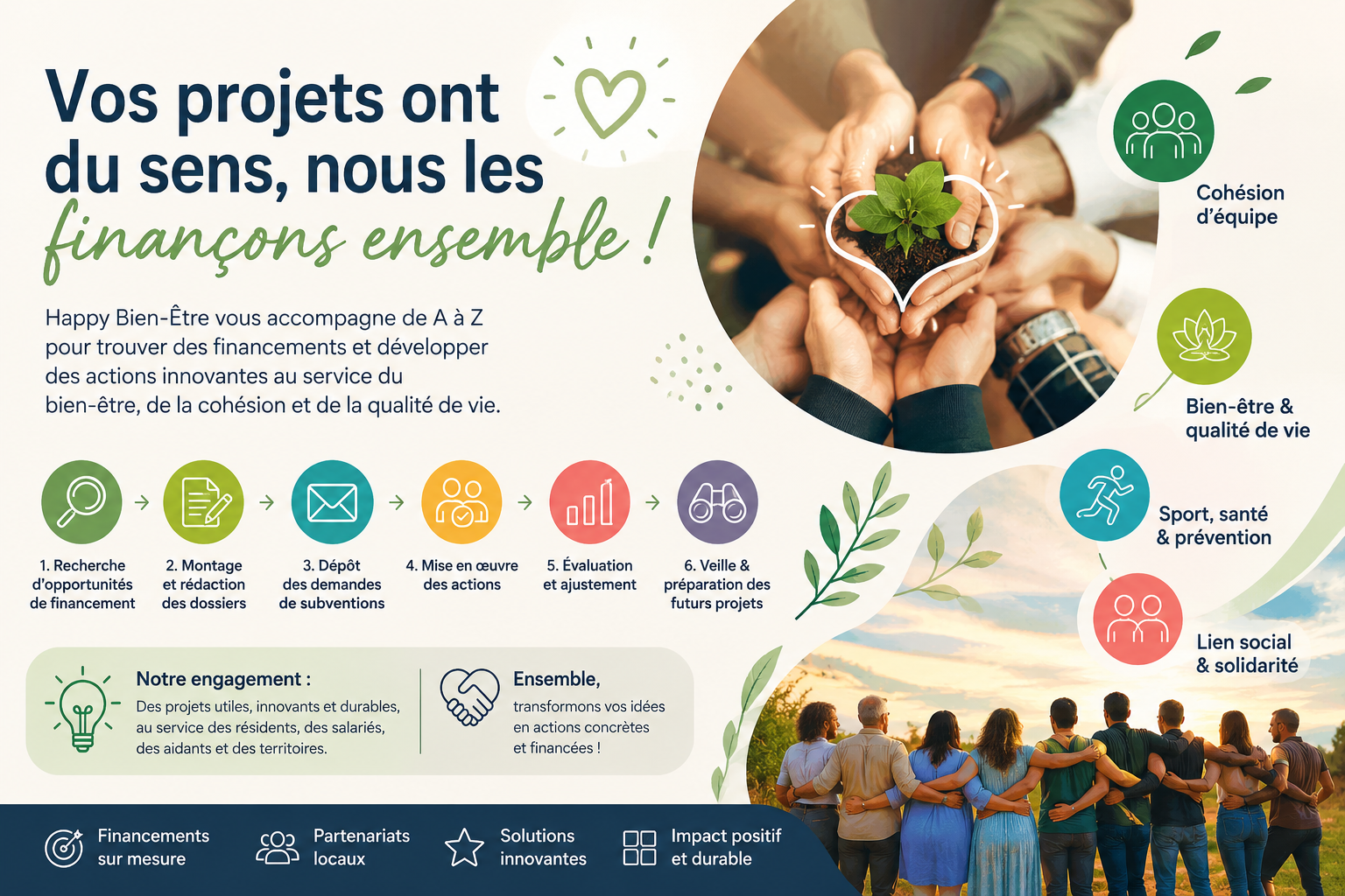 Financements et accompagnement de projets QVT, bien-être et cohésion